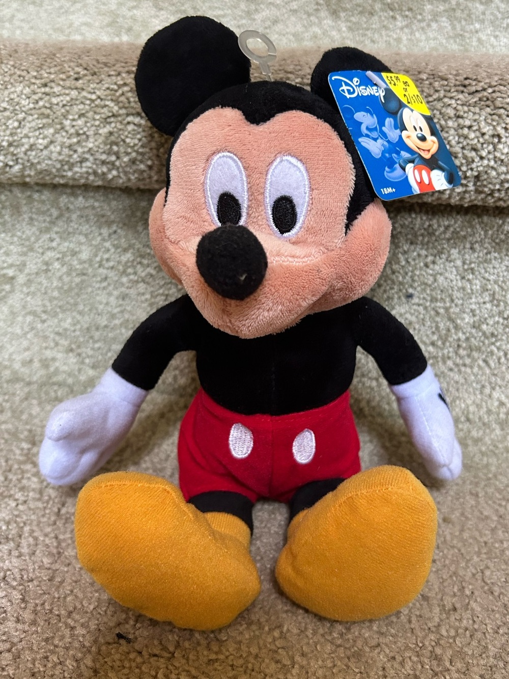 Mickey Mouse Plush 10" Disney Stuff Animal Very Soft & Cuddly W/Tags